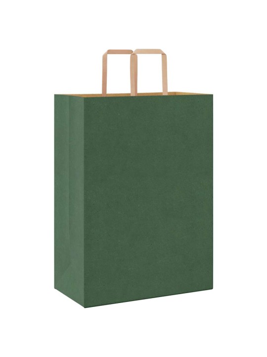 Paperikassit 250 kpl kahvoilla vihreä 32x17x44 cm