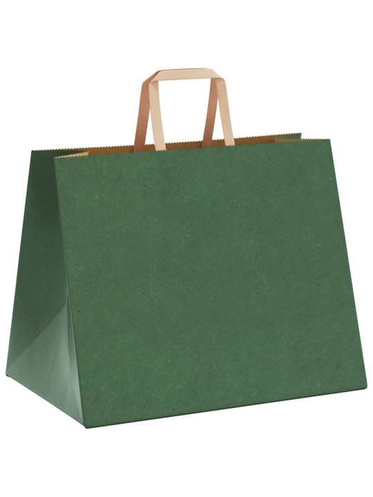 Paperikassit 250 kpl kahvoilla vihreä 32x22x24 cm