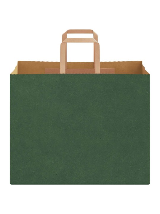 Paperikassit 250 kpl kahvoilla vihreä 32x22x24 cm