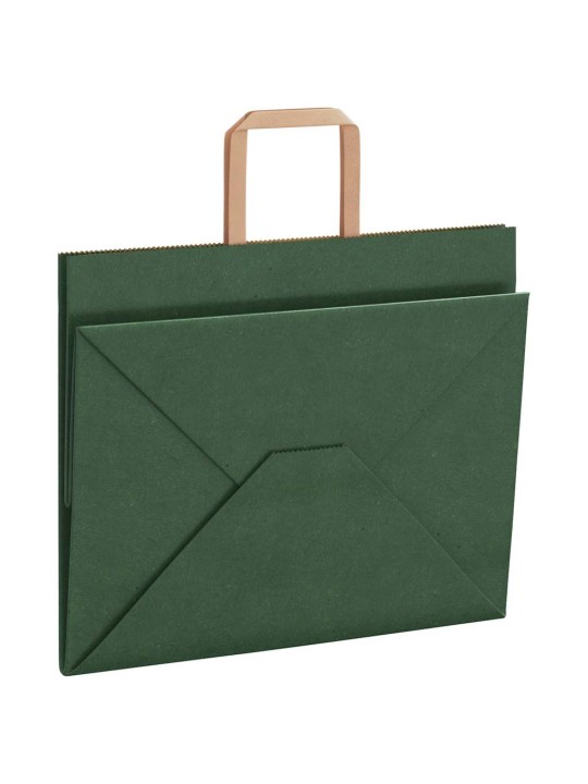 Paperikassit 250 kpl kahvoilla vihreä 32x22x24 cm