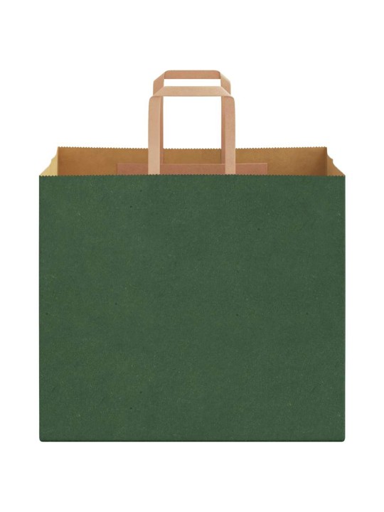 Paperikassit 250 kpl kahvoilla vihreä 32x22x28 cm