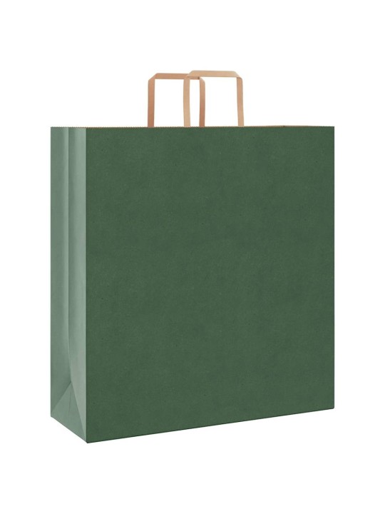 Paperikassit 250 kpl kahvoilla vihreä 45x17x48 cm