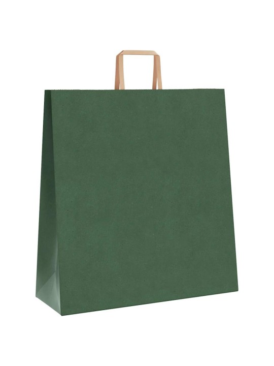 Paperikassit 250 kpl kahvoilla vihreä 45x17x48 cm