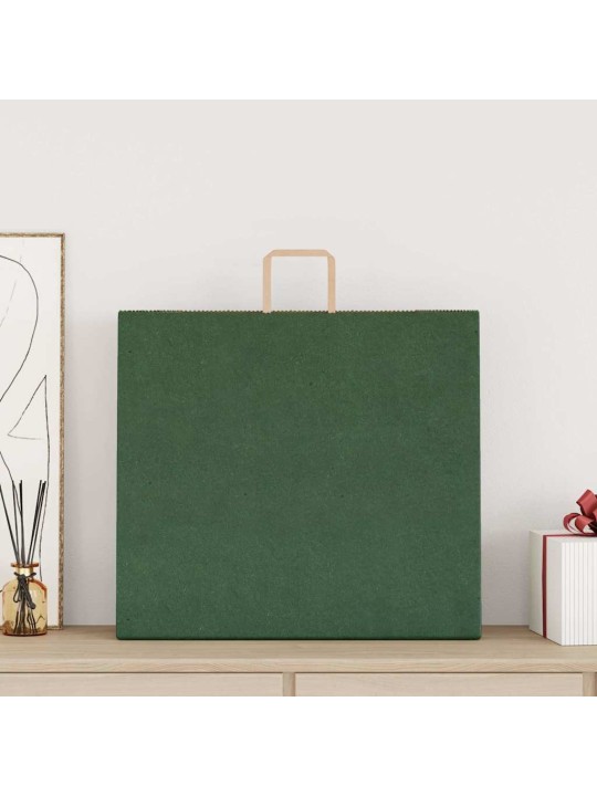Paperikassit 250 kpl kahvoilla vihreä 54x15x49 cm
