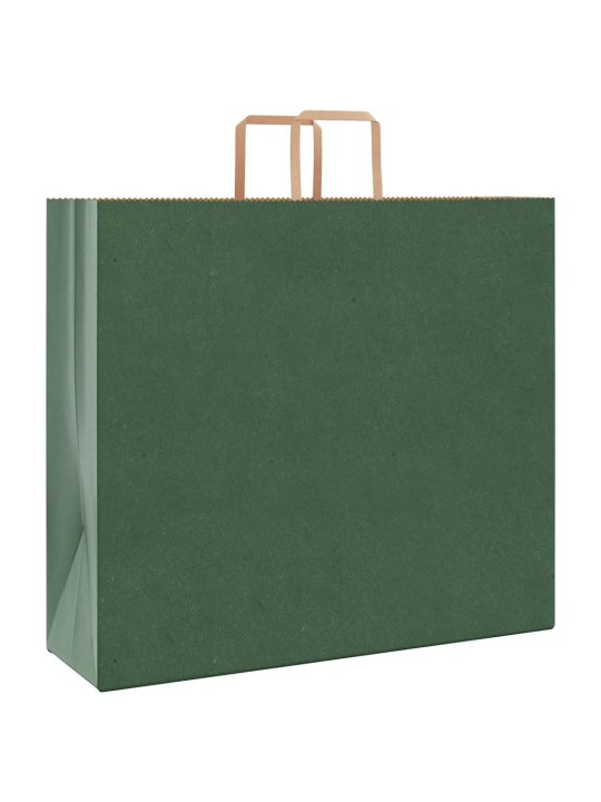 Paperikassit 250 kpl kahvoilla vihreä 54x15x49 cm