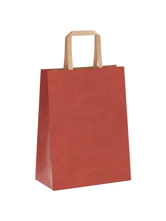 Paperikassit 50 kpl kahvoilla punainen 21x11x28 cm