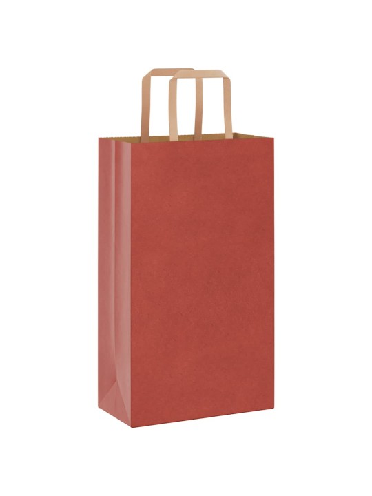 Paperikassit 50 kpl kahvoilla punainen 21x11x36 cm