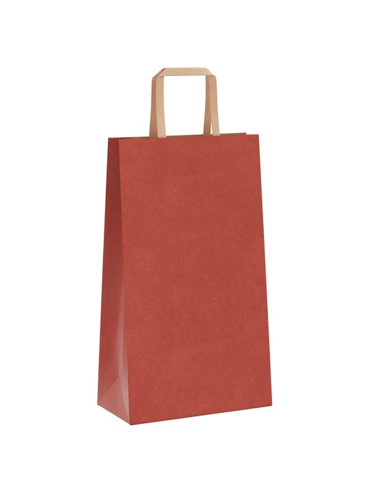 Paperikassit 50 kpl kahvoilla punainen 21x11x36 cm