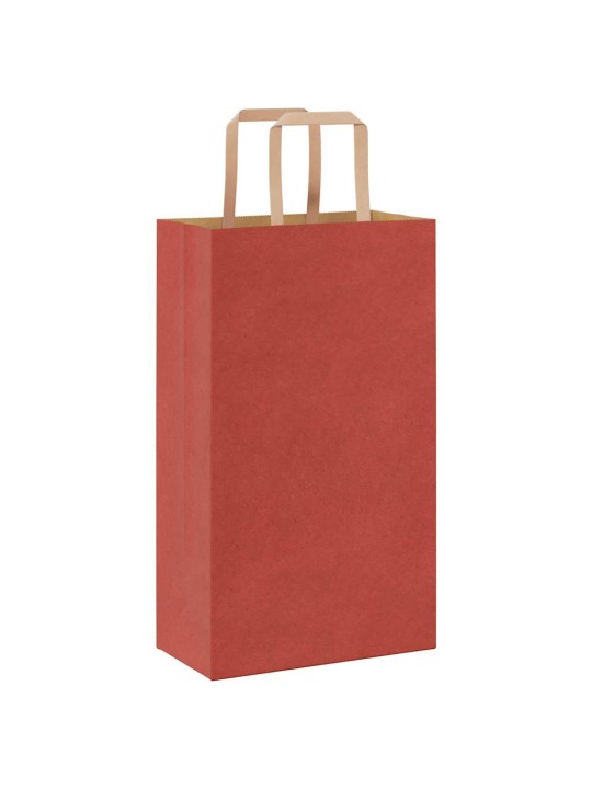 Paperikassit 50 kpl kahvoilla punainen 21x11x36 cm