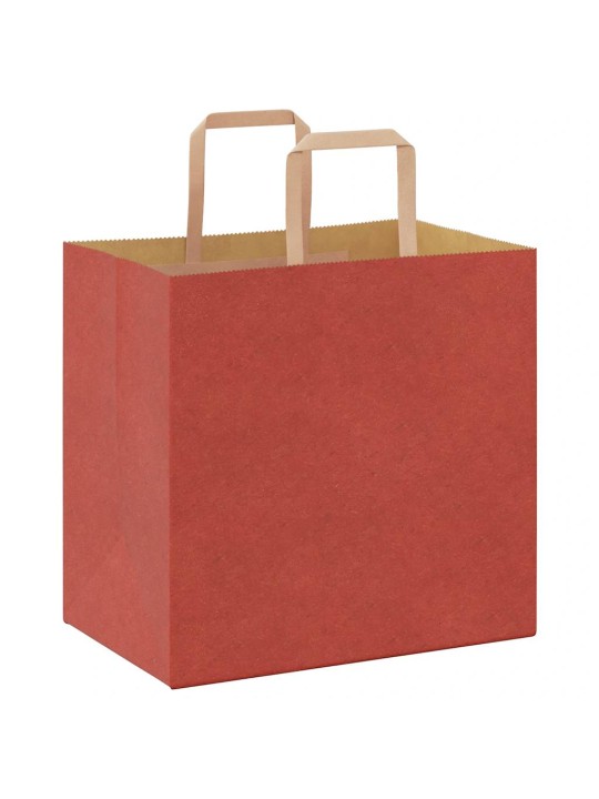 Paperikassit 50 kpl kahvoilla punainen 26x17x25 cm