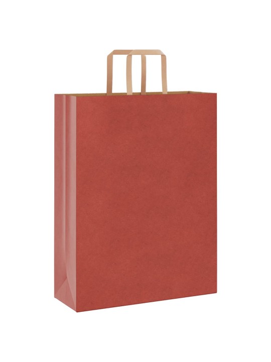 Paperikassit 50 kpl kahvoilla punainen 32x12x42 cm