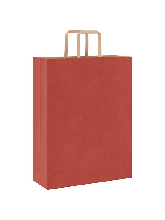 Paperikassit 50 kpl kahvoilla punainen 32x12x42 cm