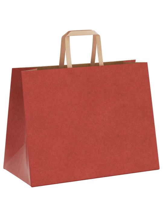 Paperikassit 50 kpl kahvoilla punainen 32x17x25 cm