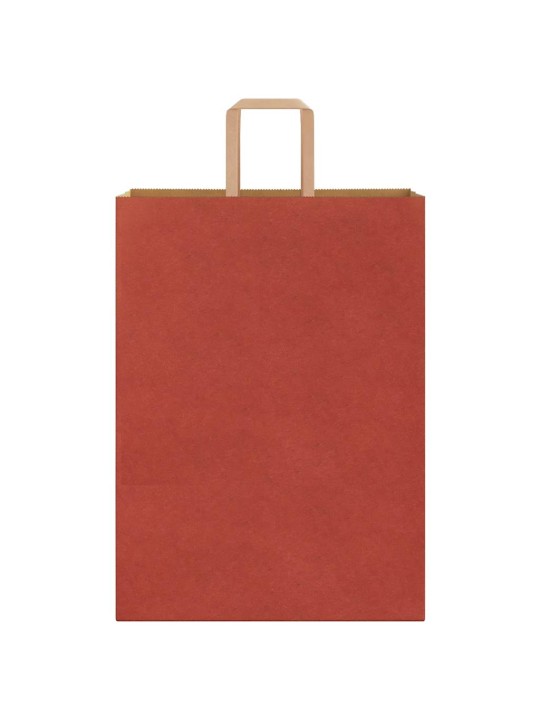 Paperikassit 50 kpl kahvoilla punainen 32x17x44 cm