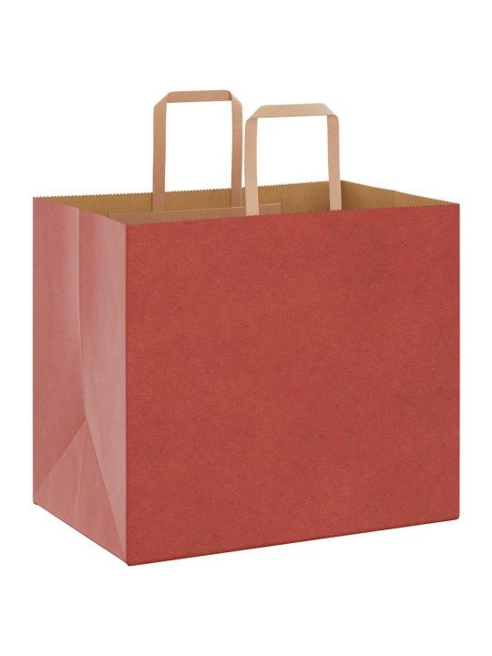 Paperikassit 50 kpl kahvoilla punainen 32x22x28 cm