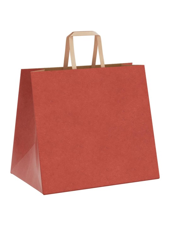 Paperikassit 50 kpl kahvoilla punainen 32x22x28 cm