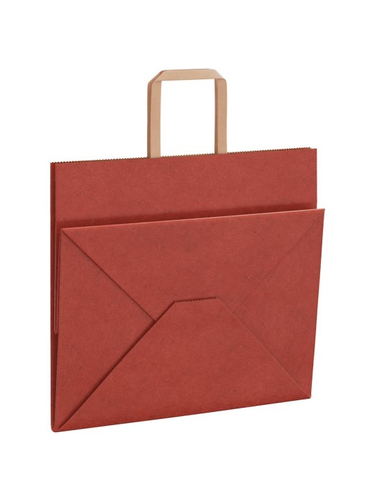Paperikassit 50 kpl kahvoilla punainen 32x22x28 cm