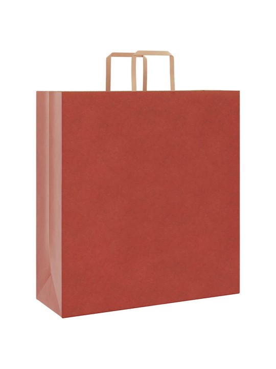 Paperikassit 50 kpl kahvoilla punainen 45x17x48 cm