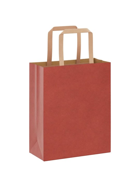 Paperikassit 250 kpl kahvoilla punainen 18x8x22 cm