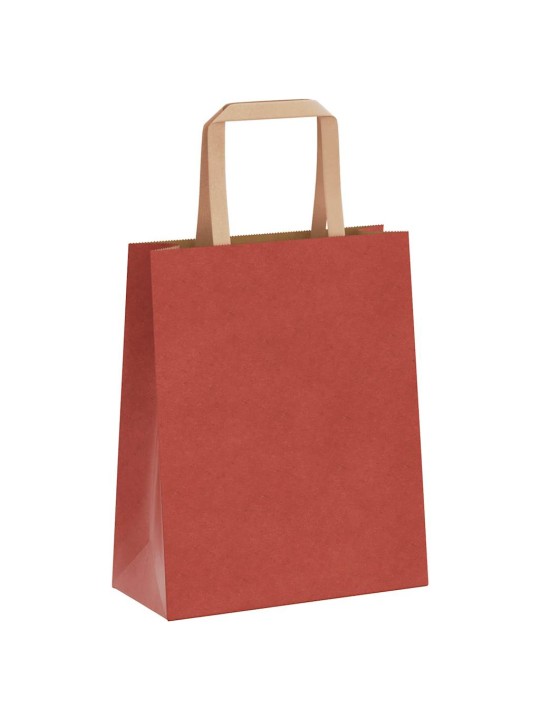 Paperikassit 250 kpl kahvoilla punainen 18x8x22 cm