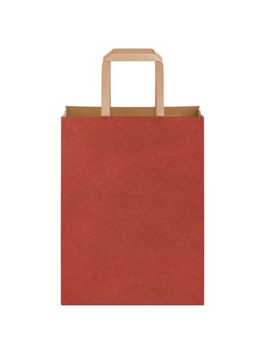 Paperikassit 250 kpl kahvoilla punainen 21x11x28 cm