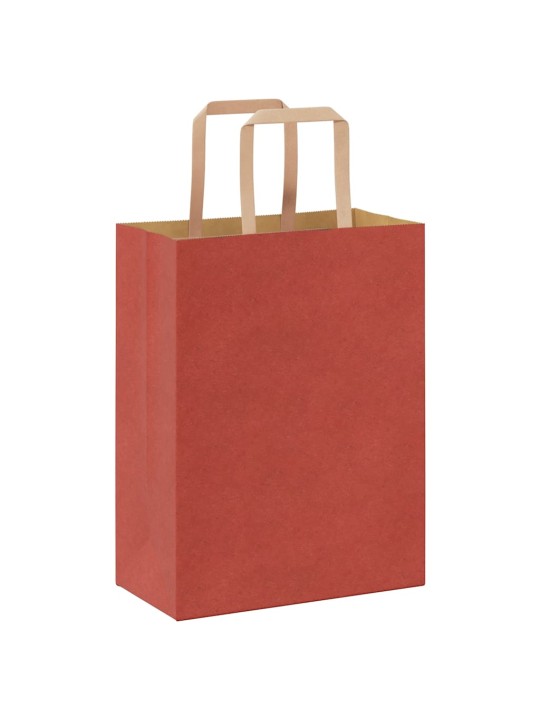 Paperikassit 250 kpl kahvoilla punainen 21x11x28 cm