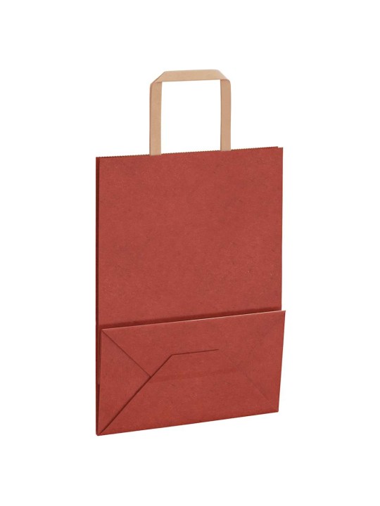 Paperikassit 250 kpl kahvoilla punainen 21x11x28 cm