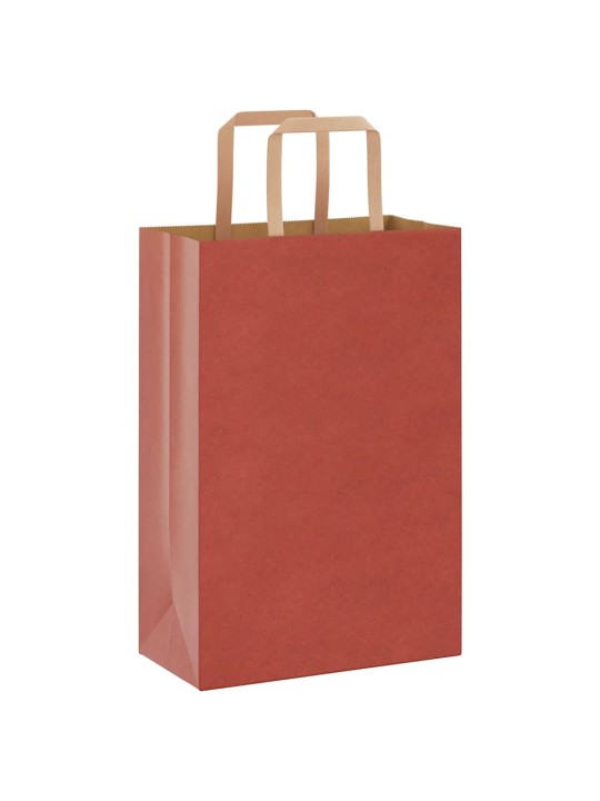 Paperikassit 250 kpl kahvoilla punainen 21x11x31 cm