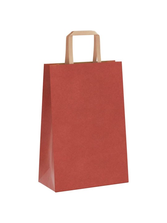 Paperikassit 250 kpl kahvoilla punainen 21x11x31 cm
