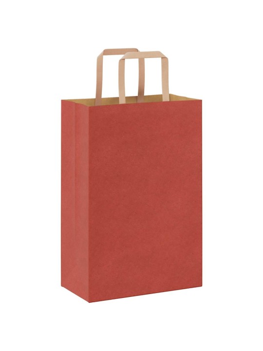 Paperikassit 250 kpl kahvoilla punainen 21x11x31 cm