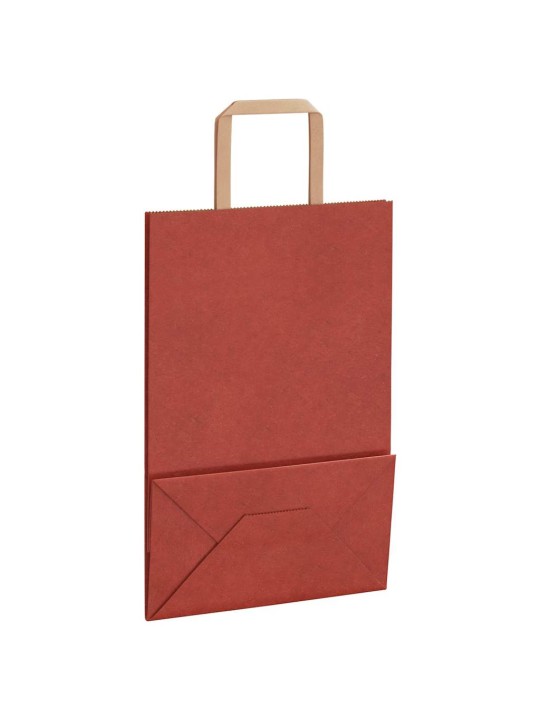 Paperikassit 250 kpl kahvoilla punainen 21x11x31 cm