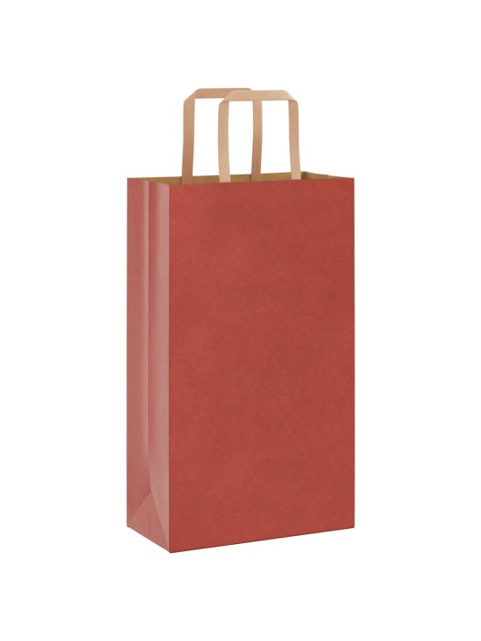 Paperikassit 250 kpl kahvoilla punainen 21x11x36 cm