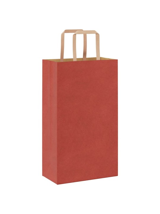 Paperikassit 250 kpl kahvoilla punainen 21x11x36 cm