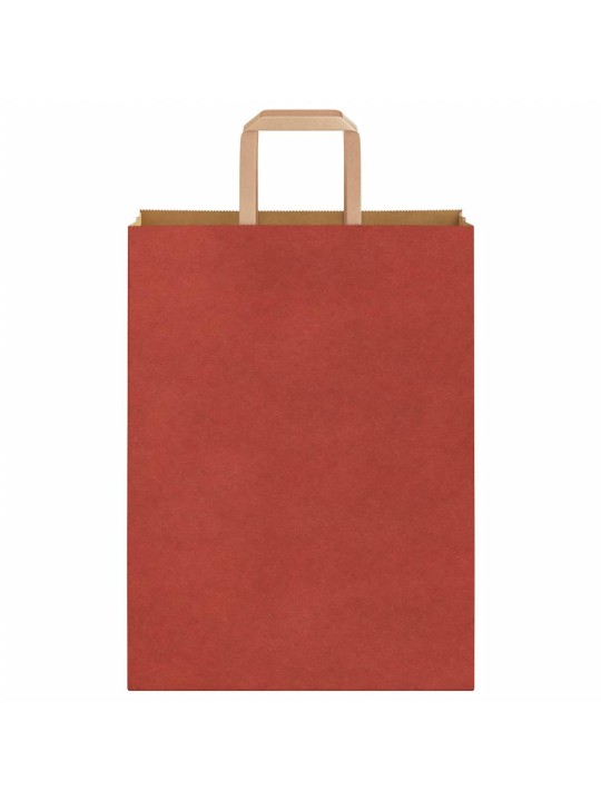 Paperikassit 250 kpl kahvoilla punainen 26x12x35 cm