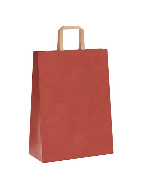 Paperikassit 250 kpl kahvoilla punainen 26x12x35 cm