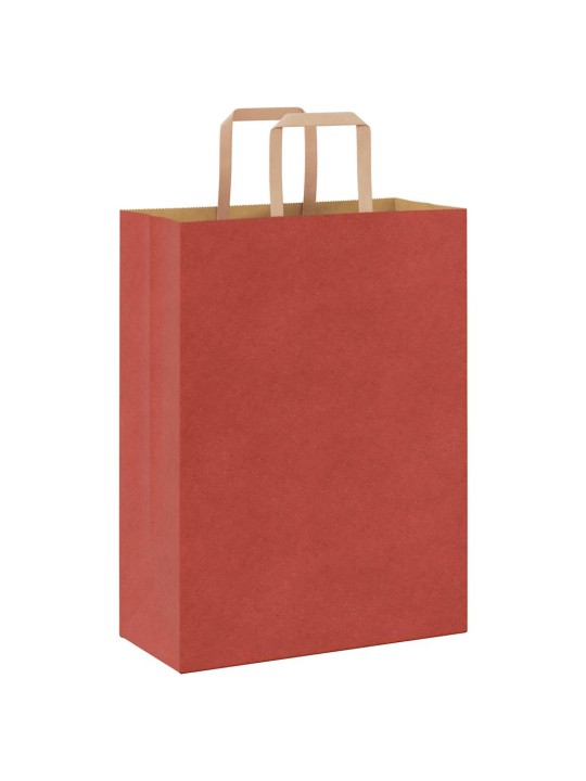 Paperikassit 250 kpl kahvoilla punainen 26x12x35 cm