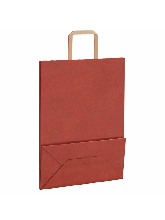 Paperikassit 250 kpl kahvoilla punainen 26x12x35 cm