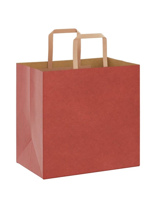 Paperikassit 250 kpl kahvoilla punainen 26x17x25 cm