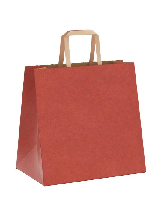 Paperikassit 250 kpl kahvoilla punainen 26x17x25 cm