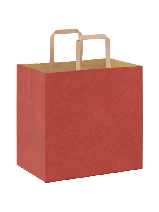 Paperikassit 250 kpl kahvoilla punainen 26x17x25 cm