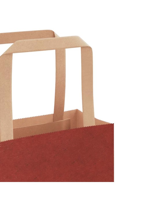 Paperikassit 250 kpl kahvoilla punainen 26x17x25 cm
