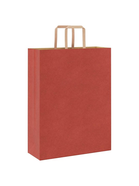 Paperikassit 250 kpl kahvoilla punainen 32x12x42 cm