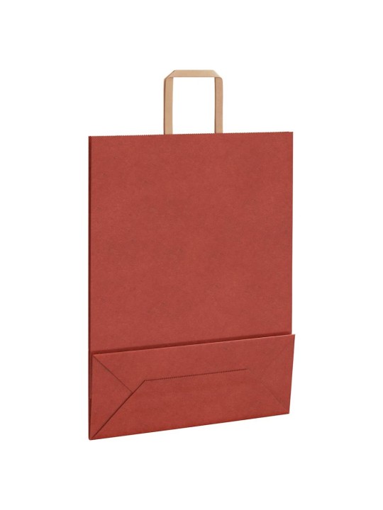Paperikassit 250 kpl kahvoilla punainen 32x12x42 cm