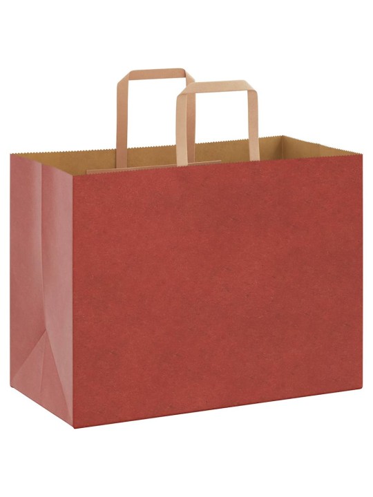 Paperikassit 250 kpl kahvoilla punainen 32x17x25 cm