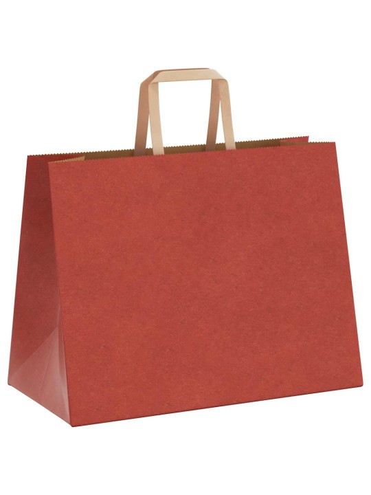 Paperikassit 250 kpl kahvoilla punainen 32x17x25 cm