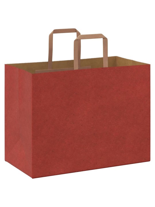 Paperikassit 250 kpl kahvoilla punainen 32x17x25 cm