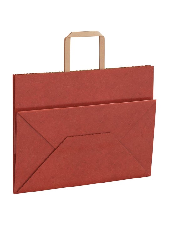 Paperikassit 250 kpl kahvoilla punainen 32x17x25 cm