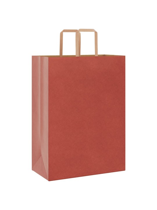 Paperikassit 250 kpl kahvoilla punainen 32x17x44 cm