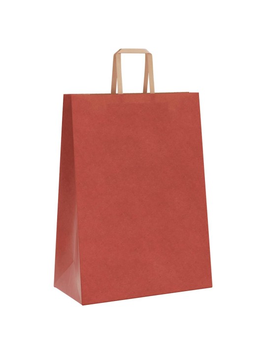 Paperikassit 250 kpl kahvoilla punainen 32x17x44 cm