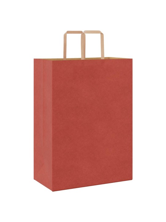 Paperikassit 250 kpl kahvoilla punainen 32x17x44 cm